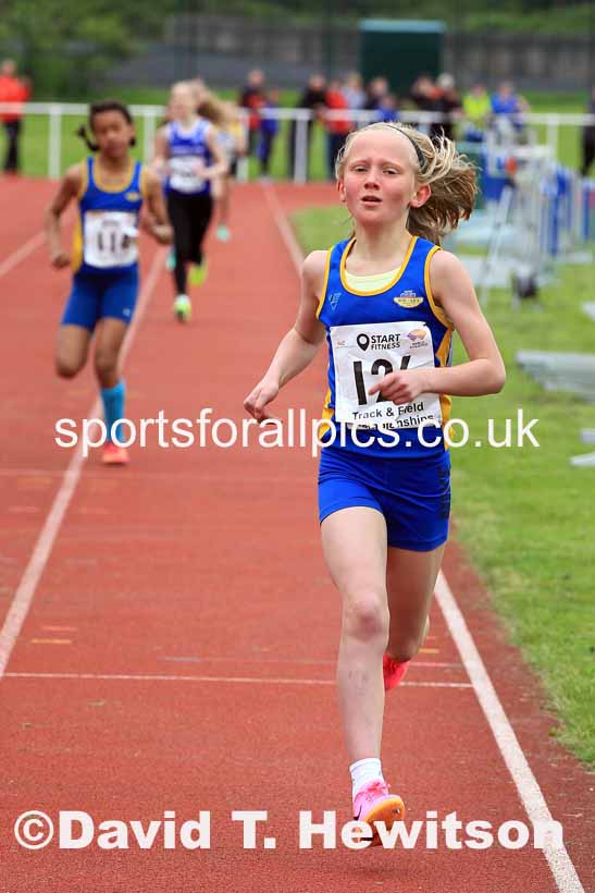Girls Under-13s 800 metres, 2023 North Eastern Track and Field Champs., Middlesbrough Sports Village, Middlesbrough. Photo: David T. Hewitson/Sports for All Pics